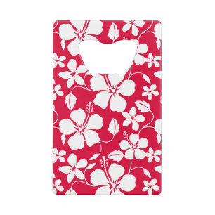 HAWAÏAN HULA (HIBISCUS) RED CREDITKAART FLESSENOPENER