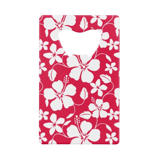 HAWAÏAN HULA (HIBISCUS) RED CREDITKAART FLESSENOPENER (Voorkant)