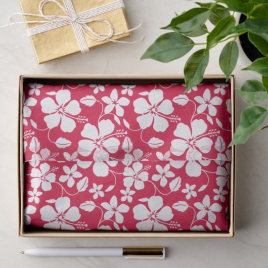 HAWAÏAN HULA (HIBISCUS) RED TISSUEPAPIER (Geschenk)