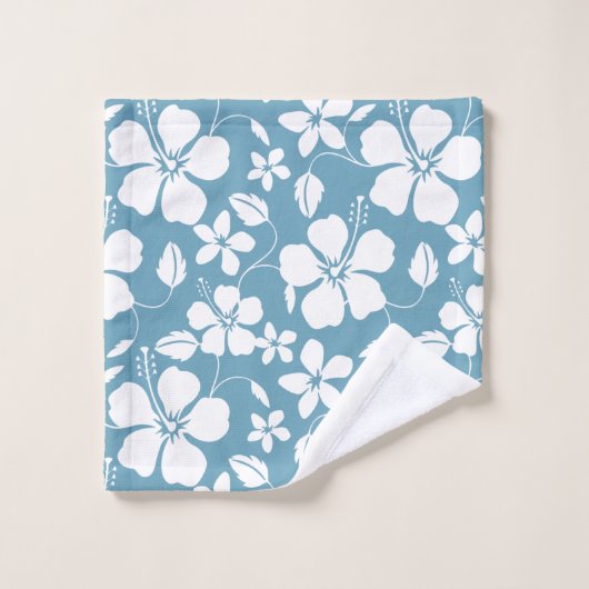 HAWAÏAN HULA (HIBISCUS) SLATE BLUE BATH TOWEL SET BAD HANDDOEK (Wasdoekje)