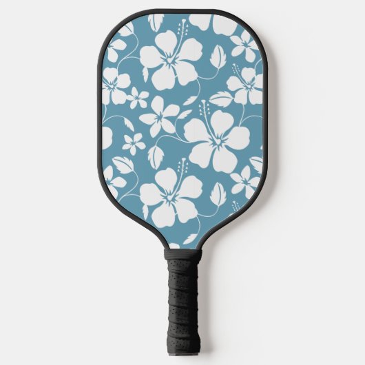 HAWAÏAN HULA (HIBISCUS) SLATE BLUE PICKLEBALL PADDLE (Voorkant)