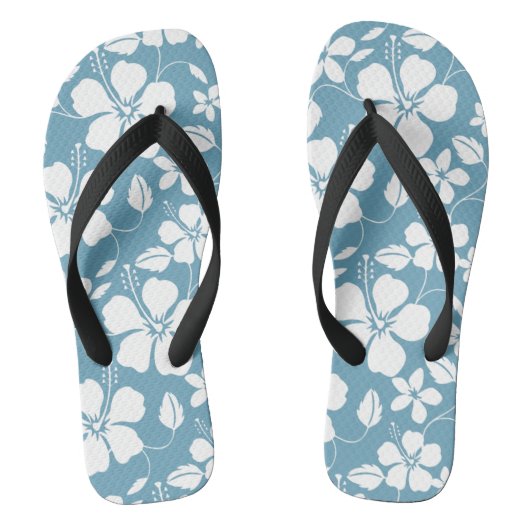 HAWAÏAN HULA (HIBISCUS) SLATE BLUE TEENSLIPPERS (Voetbed)