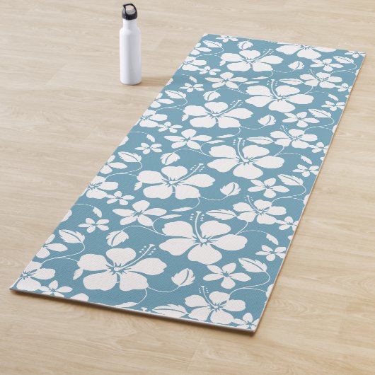 HAWAÏAN HULA (HIBISCUS) SLATE BLUE YOGAMAT (In situ)