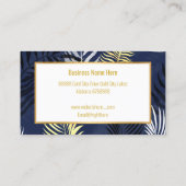 HAWAÏAN INSPIRED NAVY BLUE GOLD VISITEKAARTJE (Achterkant)