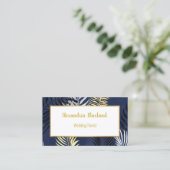 HAWAÏAN INSPIRED NAVY BLUE GOLD VISITEKAARTJE (Staand voorkant)