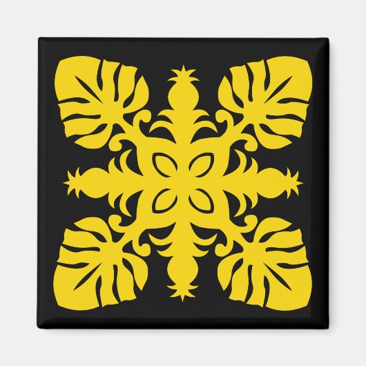 HAWAÏAN QUILT magnet- ananas Magneet (Voorkant)