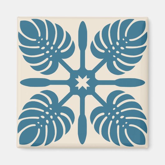 HAWAÏAN QUILT magnet- Monstera Magneet (Voorkant)