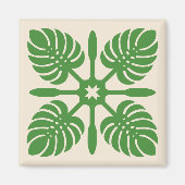 HAWAÏAN QUILT magnet- Monstera Magneet (Voorkant)