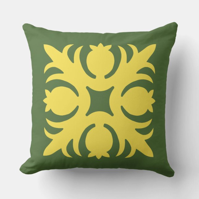 HAWAÏAN QUILT PILLOW- ananas Kussen (Voorkant)