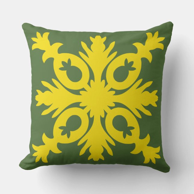 HAWAÏAN QUILT PILLOW- ananas Kussen (Voorkant)
