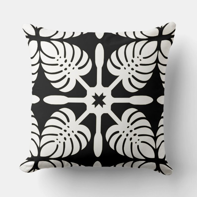 HAWAÏAN QUILT PILLOW- Monstera Kussen (Voorkant)