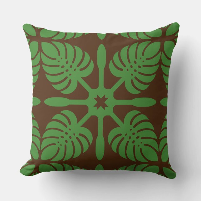 HAWAÏAN QUILT PILLOW- Monstera Kussen (Voorkant)