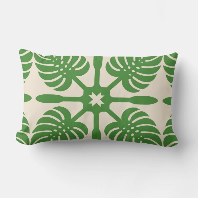 HAWAÏAN QUILT PILLOW- Monstera Kussen (Voorkant)