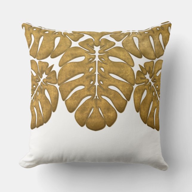 HAWAÏAN QUILT PILLOW- monstera-Sierkussen Kussen (Voorkant)