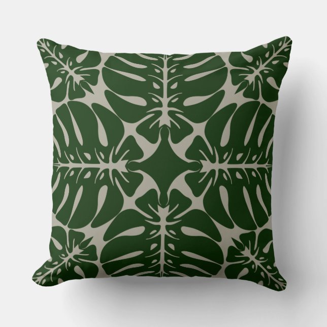 HAWAÏAN QUILT PILLOW- monstera-Sierkussen Kussen (Voorkant)