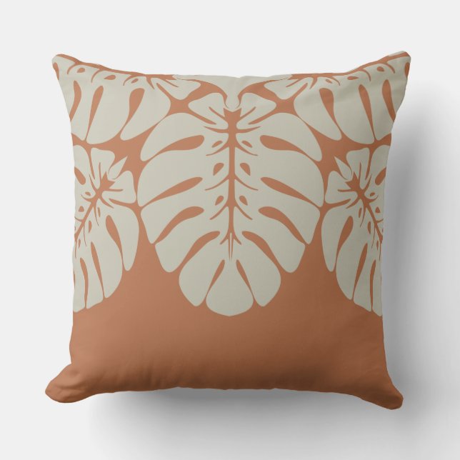 HAWAÏAN QUILT PILLOW- monstera-Sierkussen Kussen (Voorkant)