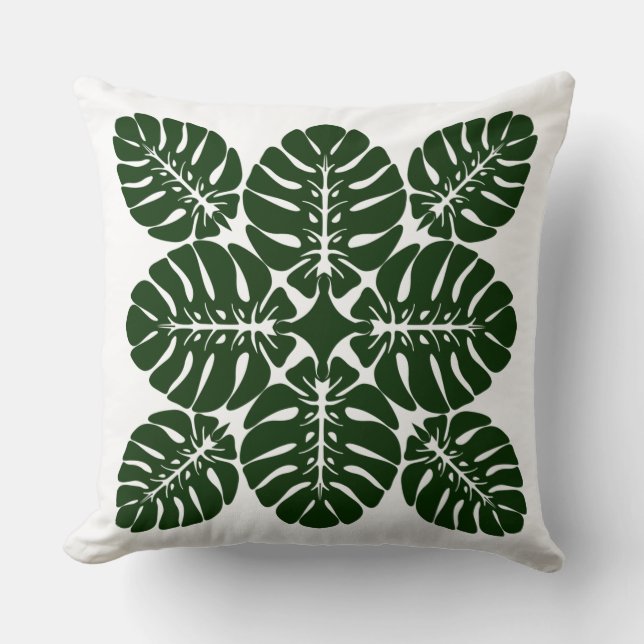 HAWAÏAN QUILT PILLOW- monstera-Sierkussen Kussen (Voorkant)