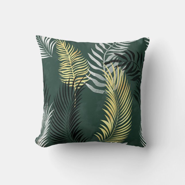 HAWAÏAN TROPICAL GREEN FERN PILLOW KUSSEN (Voorkant)