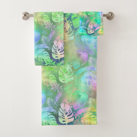 HAWAÏAN TROPICAL IRIDESCENT TOWEL SET BAD HANDDOEK (Insitu)