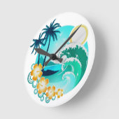 HAWAÏAN TROPICAL SURF ART RONDE KLOK (Hoek)