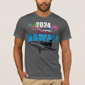 HAWAII 2024 POLYNESISCH TRIBAL BULTRUG VUURWERK T-SHIRT (Voorkant)