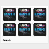HAWAII 2024 POLYNESISCH TRIBAL BULTRUG VUURWERK VIERKANTE STICKER (Vel)