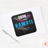 HAWAII 2024 POLYNESISCH TRIBAL BULTRUG VUURWERK VIERKANTE STICKER (Envelop)