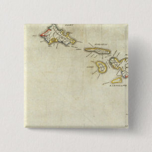 Hawaii 3 vierkante button 5,1 cm