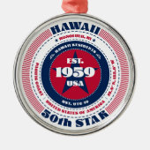 Hawaii 50e staat kerstversiering metalen ornament (Voorkant)