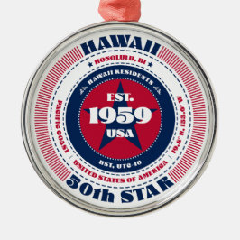 Hawaii 50e staat kerstversiering metalen ornament