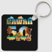 Hawaii 50th State Hawaiian Beach Hibiscus 50 Maui Sleutelhanger (Achterkant)