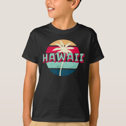 Hawaii 80s  Retro Sunset T-shirt (Voorkant)