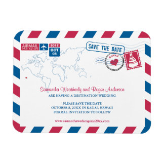 Hawaii Air Mail Bruiloft Bewaar de datum 3x4 Magneet