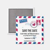 Hawaii Air Mail Bruiloft Save the Date Magneet (Voorkant / Achterkant)