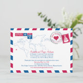 Hawaii Air Mail Post Bruiloftsreceptie Kaart (Staand voorkant)