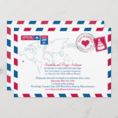 Hawaii Air Mail Post Bruiloftsreceptie Kaart (Voorkant / Achterkant)