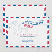 Hawaii Air Mail Wedding Save the Date (Voorkant / Achterkant)