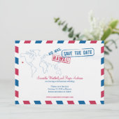 Hawaii Air Mail Wedding Save the Date (Staand voorkant)