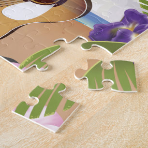 Hawaii akoestische gitaar vintage reisposter. legpuzzel