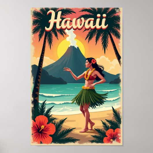Hawaii Aloha Adventure – Retro Island Escape Poster (Voorkant)