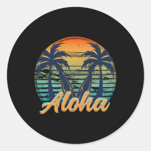 Hawaii Aloha Beach Island Ronde Sticker