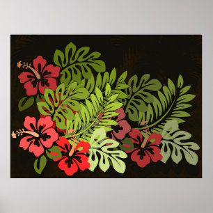Hawaii Aloha Bloem Kunstprint Poster