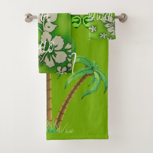 Hawaii Aloha Collectie Bath Towel Set Bad Handdoek (Insitu)
