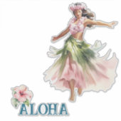 Hawaii Aloha Dancer Hibiscus Bloem Sticker (Voorkant)