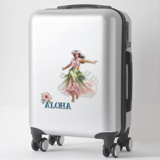 Hawaii Aloha Dancer Hibiscus Bloem Sticker (Koffer)