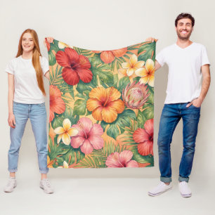 Hawaii aloha decoratieve bloemen patroon fleece deken