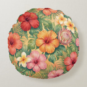 Hawaii aloha decoratieve bloemen patroon rond kussen