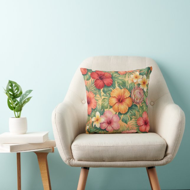 Hawaii aloha decoratieve bloemenpatroon kussen (Stoel)