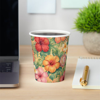 Hawaii aloha decoratieve bloemenpatroon papieren bekers
