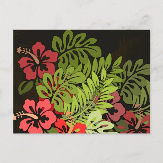 Hawaii Aloha Flower Art Print Briefkaart (Voorkant)